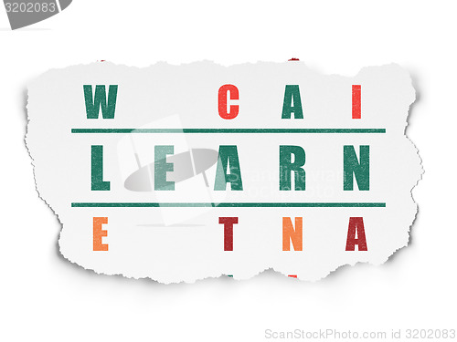 Image of Education concept: word Learn in solving Crossword Puzzle