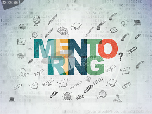 Image of Education concept: Mentoring on digital background