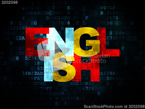 Image of Education concept: English on Digital background