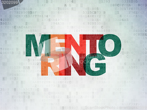 Image of Education concept: Mentoring on digital background