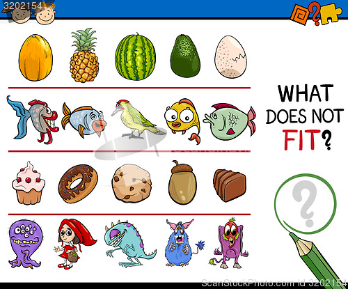 Image of what does not fit game cartoon