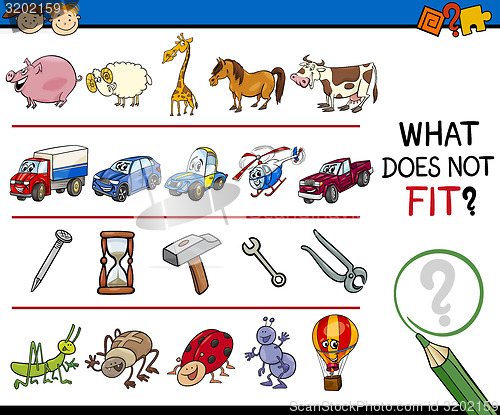 Image of what does not fit game cartoon