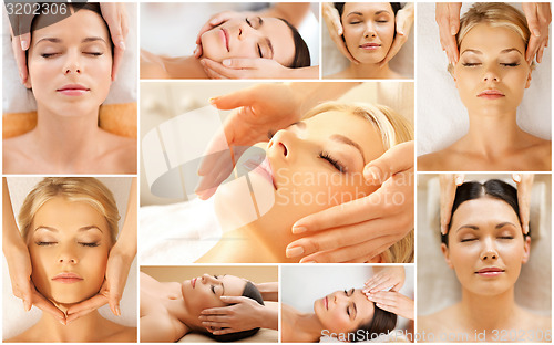 Image of women having facial treatment in spa salon