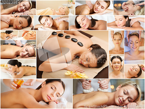 Image of women having facial or body massage in spa salon