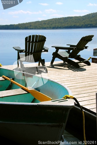 Image of Chairs boat dock