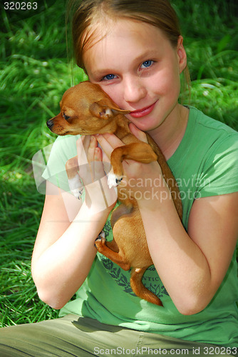 Image of Girl with a dog