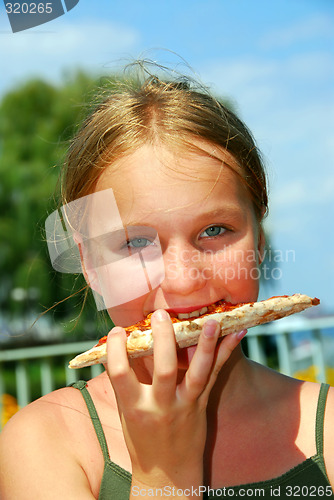 Image of Girl pizza