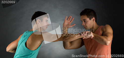 Image of young men wrestling