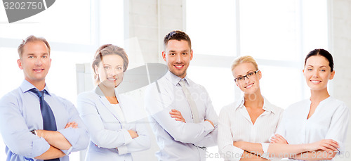 Image of friendly business team in office