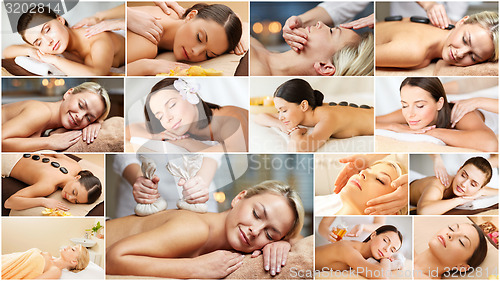 Image of women having facial or body massage in spa salon