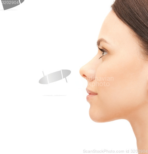 Image of profile portrait of young woman