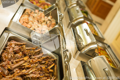 Image of food buffet in restaurant