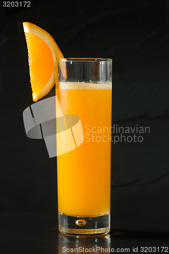 Image of Glass of freshly pressed orange juice