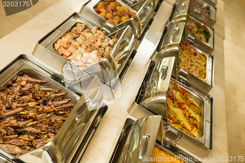 Image of food buffet in restaurant