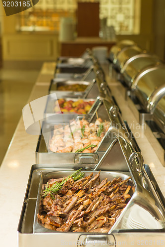 Image of food buffet in restaurant