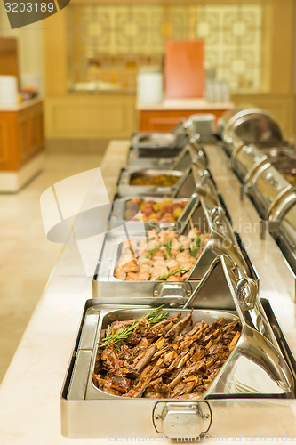 Image of food buffet in restaurant