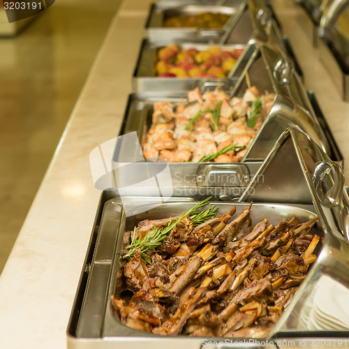 Image of food buffet in restaurant