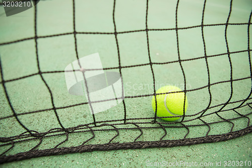 Image of Tennis ball in net