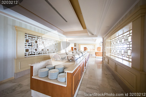 Image of Buffet heated trays ready for service