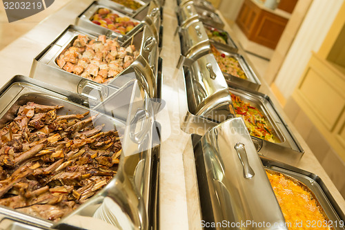 Image of food buffet in restaurant
