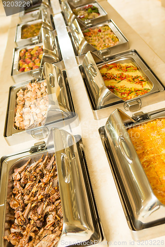 Image of food buffet in restaurant