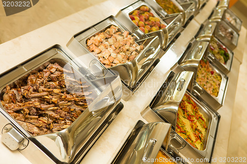 Image of food buffet in restaurant