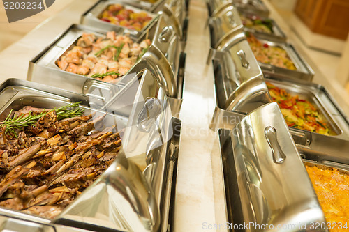 Image of food buffet in restaurant