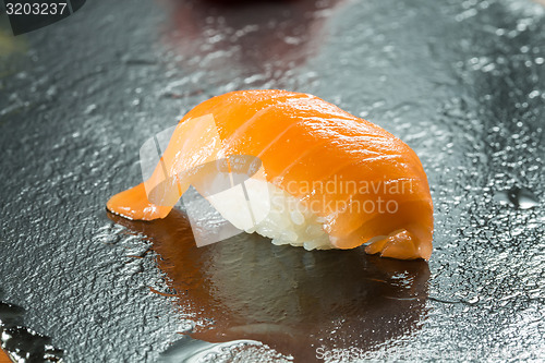 Image of sushi with organic salmon
