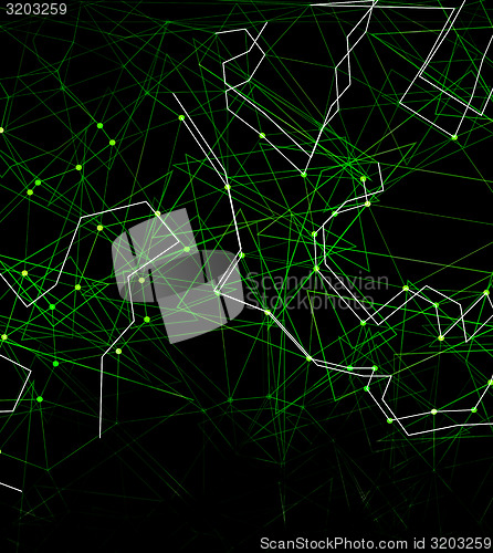 Image of Dots with connections, triangles light background