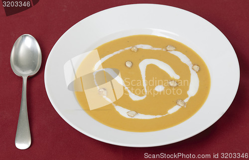 Image of French squash soup bowl