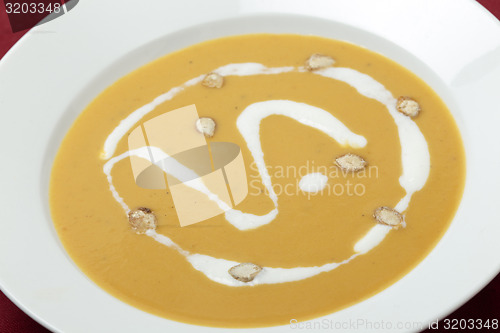 Image of French squash soup closeup