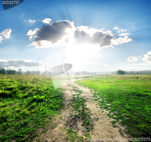 Image of Country road in wild nature 