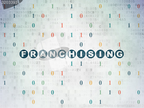 Image of Finance concept: Franchising on Digital Paper background