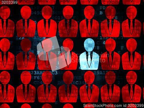 Image of Finance concept: blue business man icon on Digital background