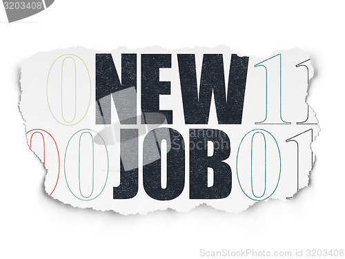 Image of Finance concept: New Job on Torn Paper background