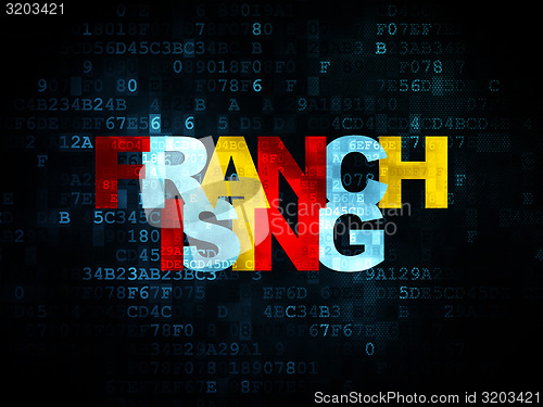 Image of Finance concept: Franchising on Digital background