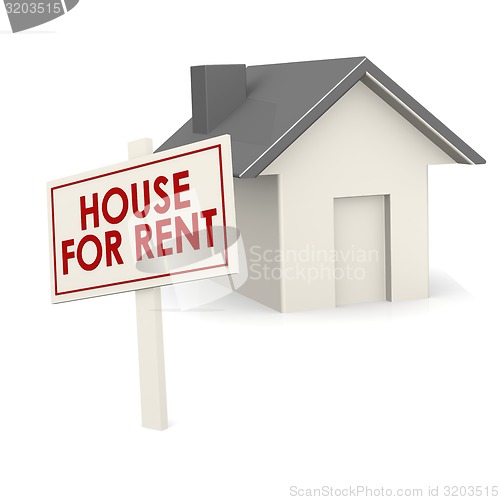 Image of For rent banner with house