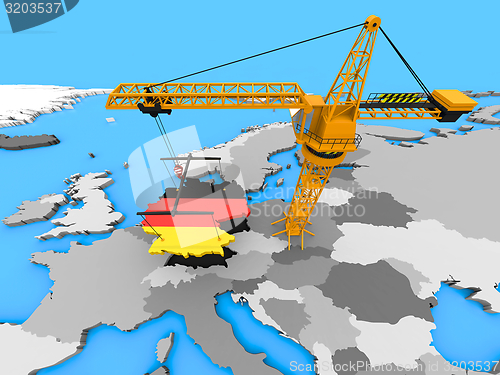 Image of Germany on a crane