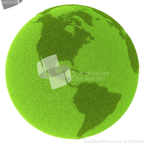 Image of Americas on green planet