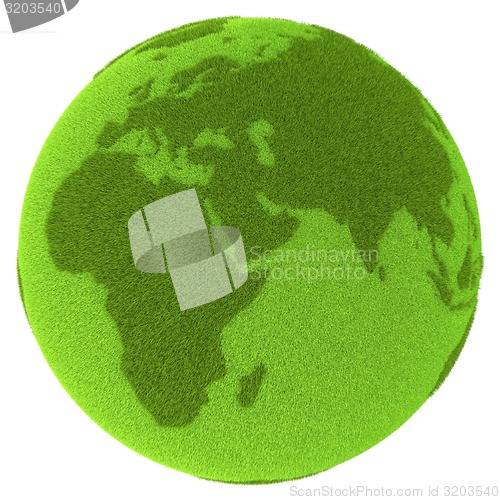 Image of Americas on green planet