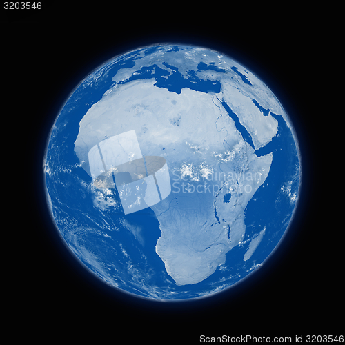 Image of Africa on planet Earth