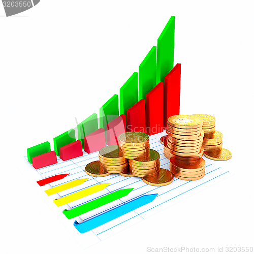 Image of Business diagram with coins