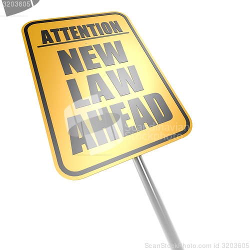 Image of New law ahead road sign