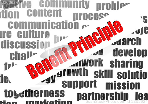 Image of Benefit principle word cloud