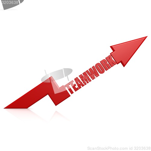 Image of Teamwork arrow up red