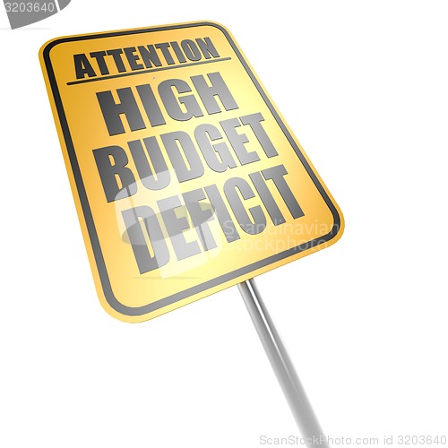 Image of High budget deficit road sign