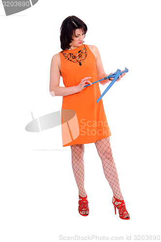 Image of surprised woman with screwdriver