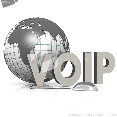 Image of VOIP, globe and mouse