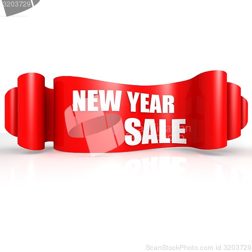 Image of New year sale red wave ribbon