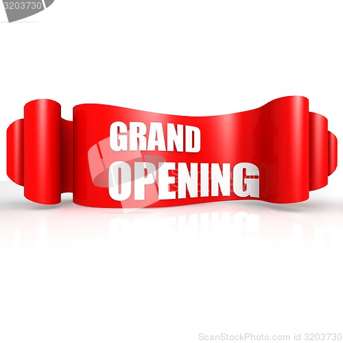 Image of Grand opening red wave ribbon